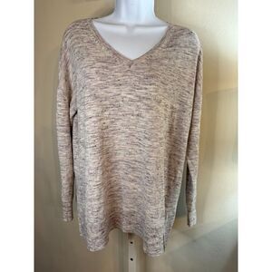 Margaret O'Leary V neck sweater heather purple XS